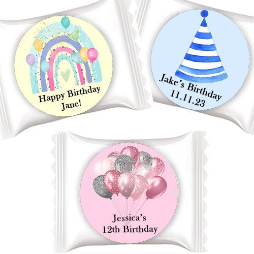 50 Personalized Birthday Party Individual Mint Favors - Favors Today