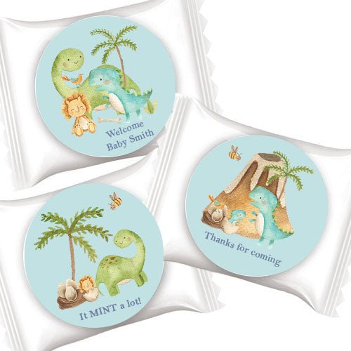 50 Personalized Dinosaur Individual Mint Favors Many Options - Favors Today