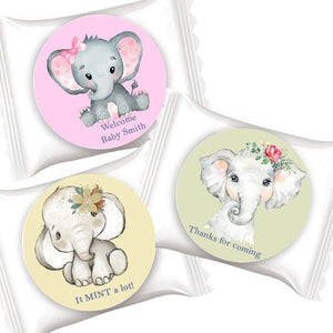 50 Personalized Elephant Mint Party Favors Many Options - Favors Today