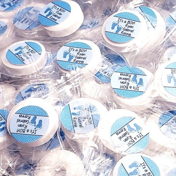 50 Personalized Its a Boy Baby Shower Individual Mint Party Favors - Favors Today