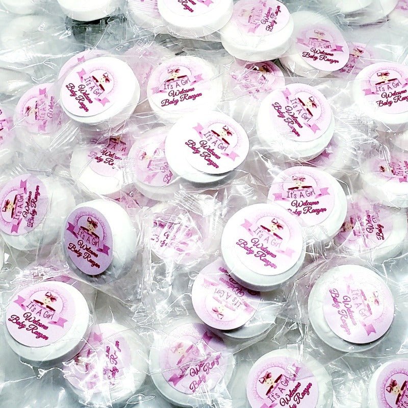 50 Personalized Its a Girl Individual Mint Party Favors Many Options - Favors Today