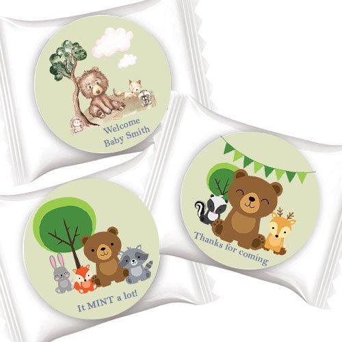 50 Personalized Woodland Animal Individual Mint Favors - Favors Today