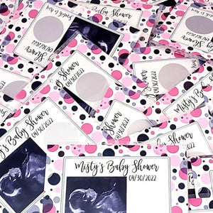 Add Your Sonogram Photo Baby Shower Personalized Scratch Off Game Card - Favors Today