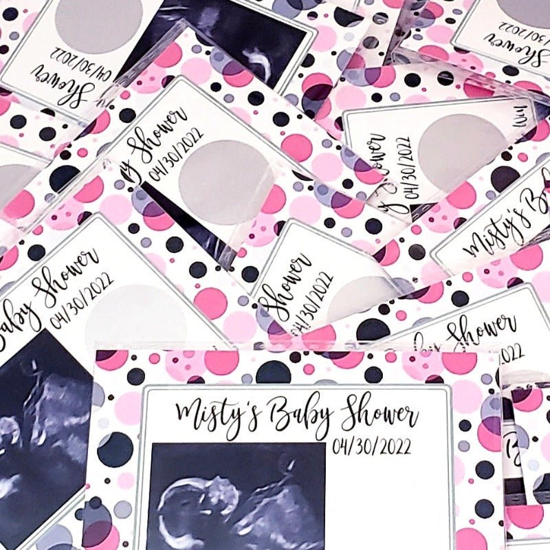 Add Your Sonogram Photo Baby Shower Personalized Scratch Off Game Card - Favors Today