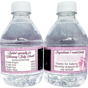 Add Your Sonogram Photo Personalized Water Bottle Labels Many Colors - Favors Today