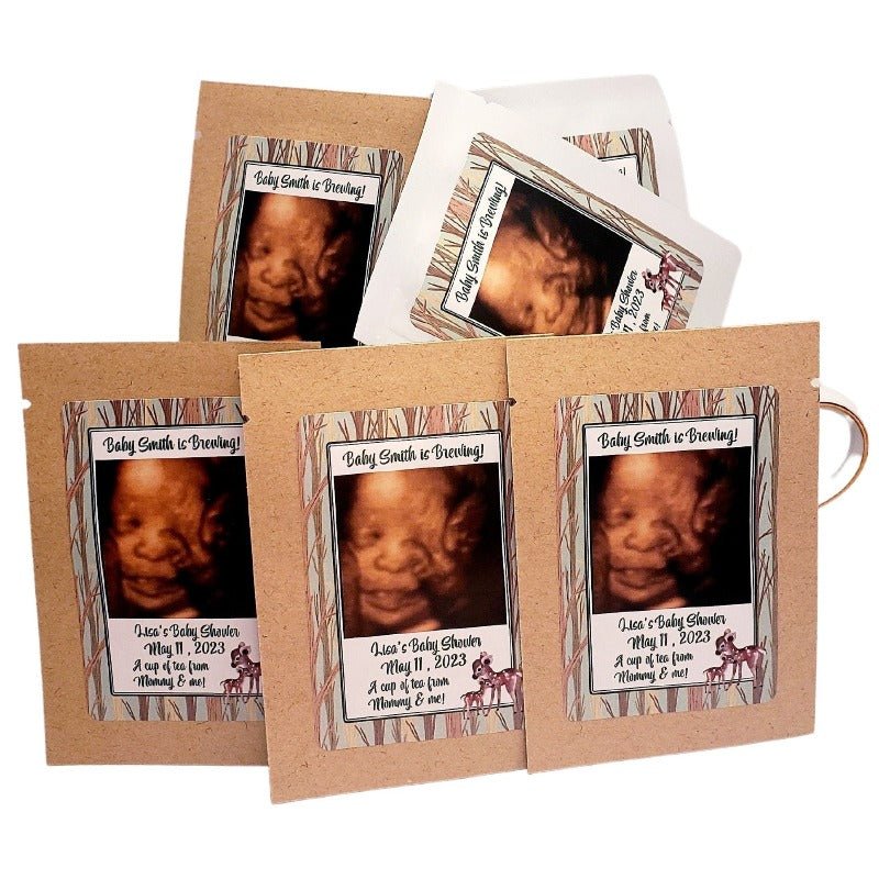 Add Your Sonogram Photograph Boy Baby Shower Tea Party Favor-1