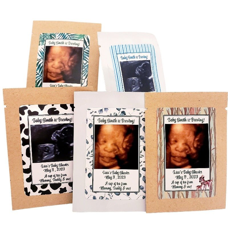 Add Your Sonogram Photograph Boy Baby Shower Tea Party Favor-1