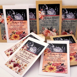 Custom Rustic Fall Sonogram Baby Shower Personalized Seed Party Favors - Favors Today