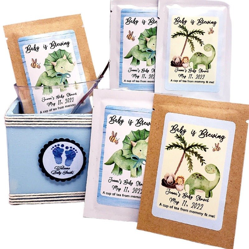 Dinosaur Personalized Tea Bag Favors Many Options - Favors Today
