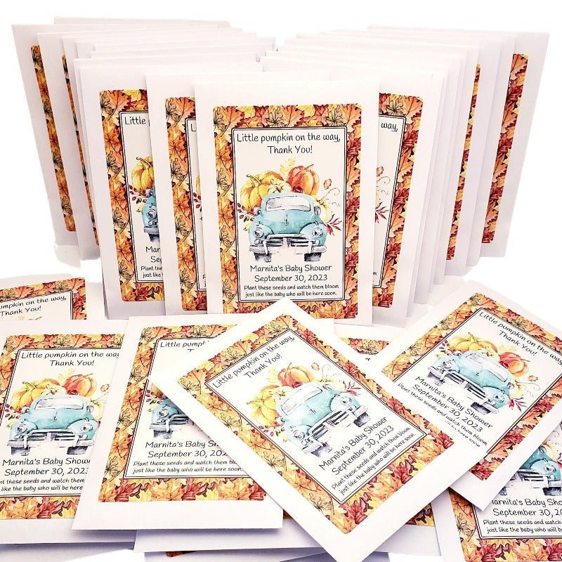 Fall Pumpkin Truck Design Seed Packet Party Favors - Favors Today