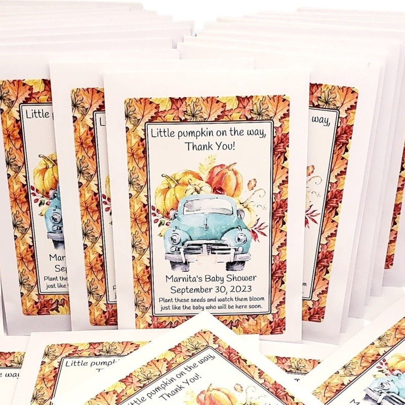 Fall Pumpkin Truck Design Seed Packet Party Favors - Favors Today