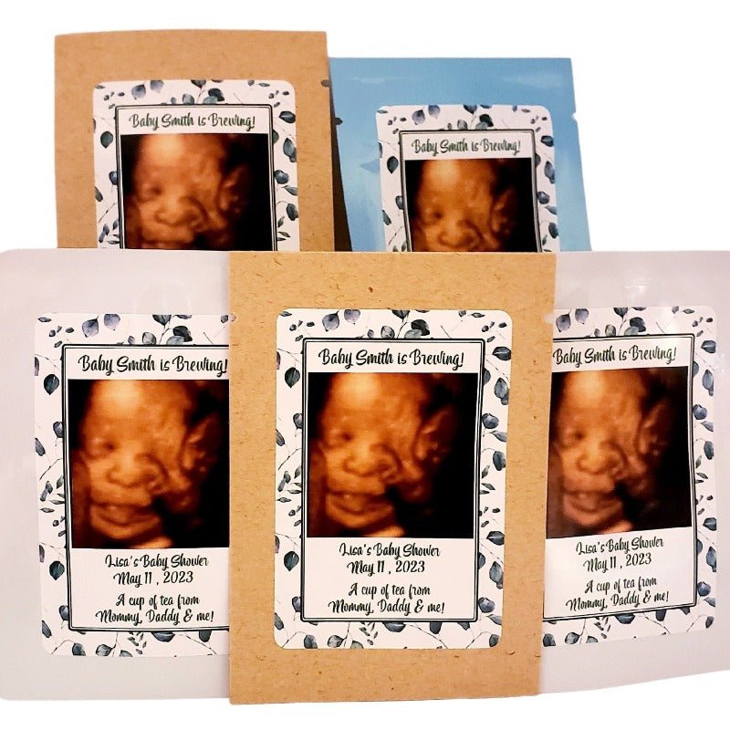 Add Your Sonogram Photograph Girl Baby Shower Tea Party Favors-7
