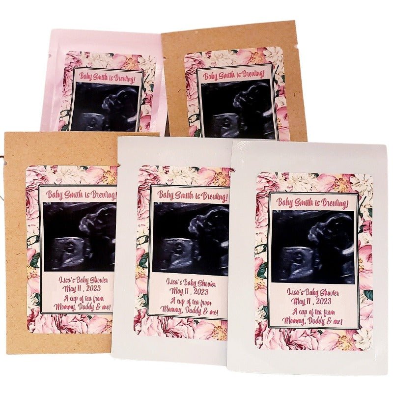Add Your Sonogram Photograph Girl Baby Shower Tea Party Favors-6