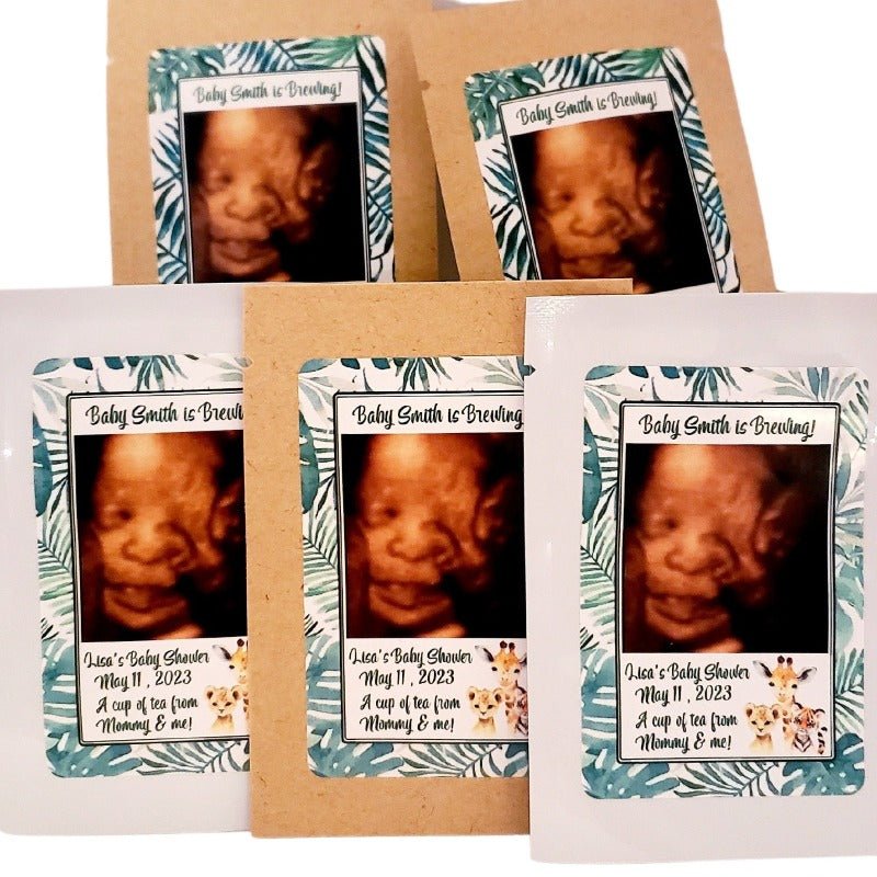 Add Your Sonogram Photograph Girl Baby Shower Tea Party Favors-8