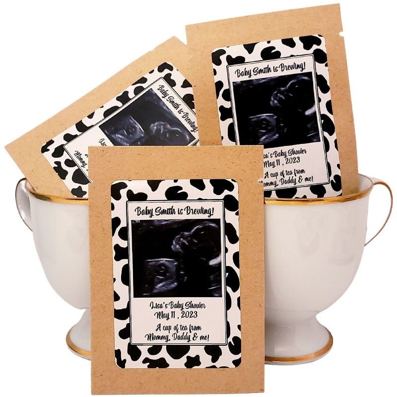 Add Your Sonogram Photograph Girl Baby Shower Tea Party Favors-3