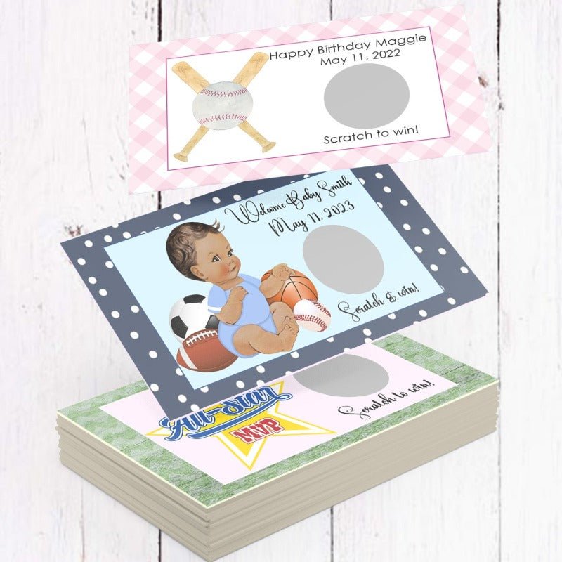 Personalized All Star Sport Scratch Off Game Cards - Favors Today