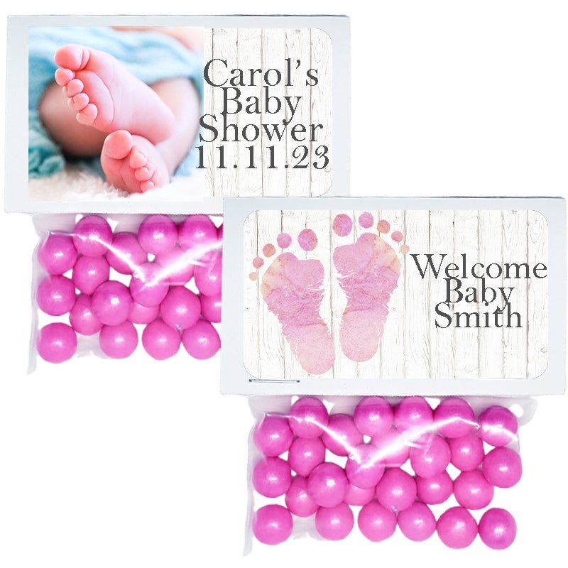 Personalized Baby Feet Baby Shower Custom Treat Favor Bags and Toppers - Favors Today