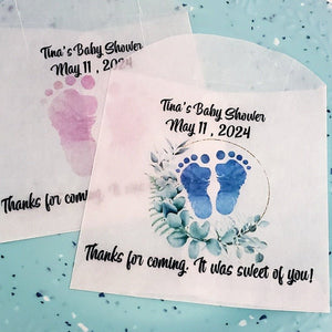 Personalized Baby Feet Baby Shower Glassine Party Favor Bags - Favors Today