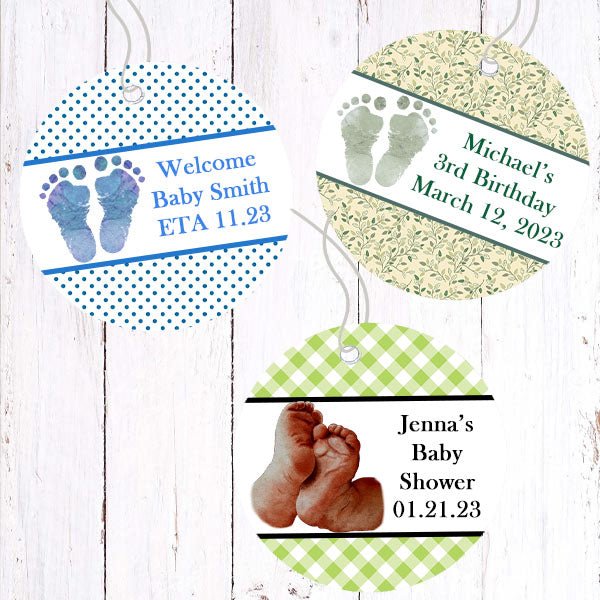 Personalized Baby Feet Baby Shower Thank You Favor Tags - Favors Today