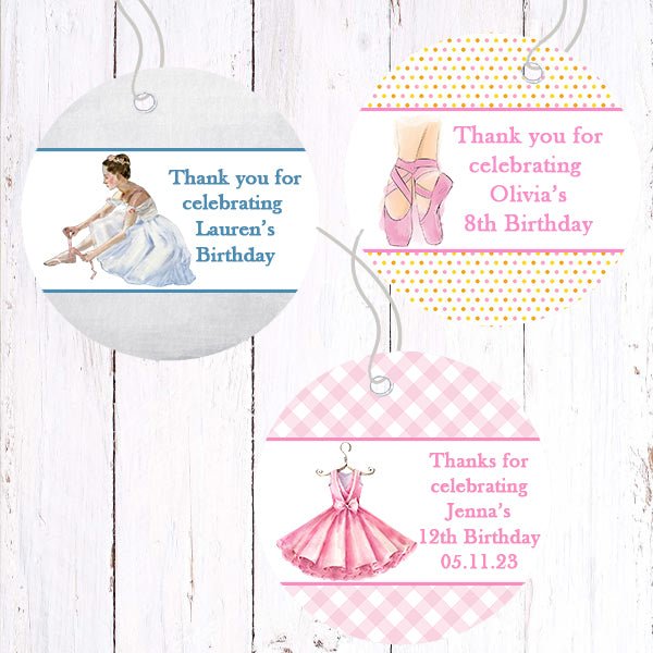 Personalized Ballet and Dance Party Thank You Favor Tags - Favors Today