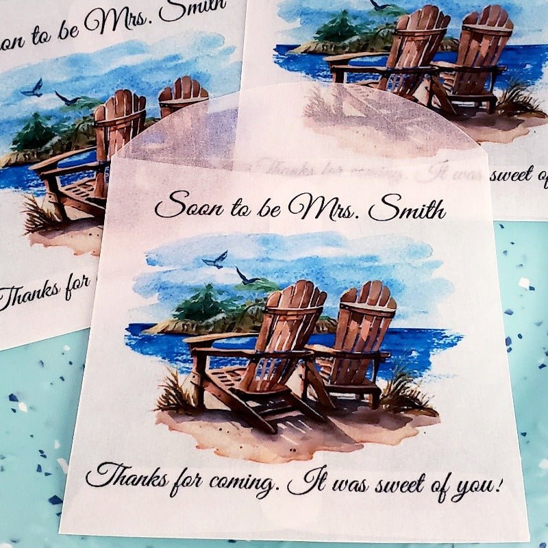 Personalized Beach Wedding Glassine Party Favor Bags - Favors Today
