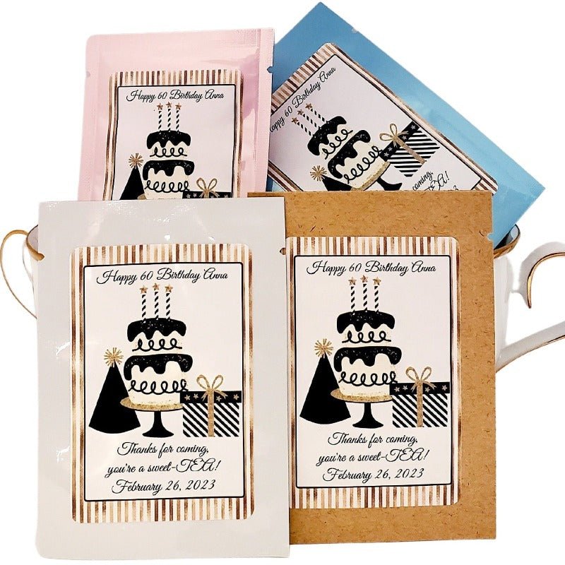 Birthday Party Favors Personalized Tea Bag Custom Favor Adult or Kids-1