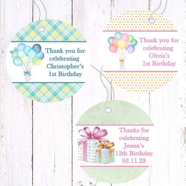 Personalized Birthday Party Thank You Favor Tags - Favors Today