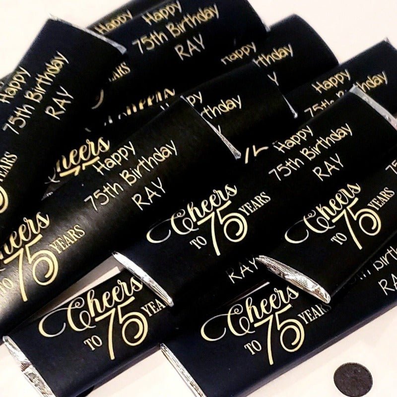 Personalized Black and Gold Birthday Gum Stick Favors - Favors Today