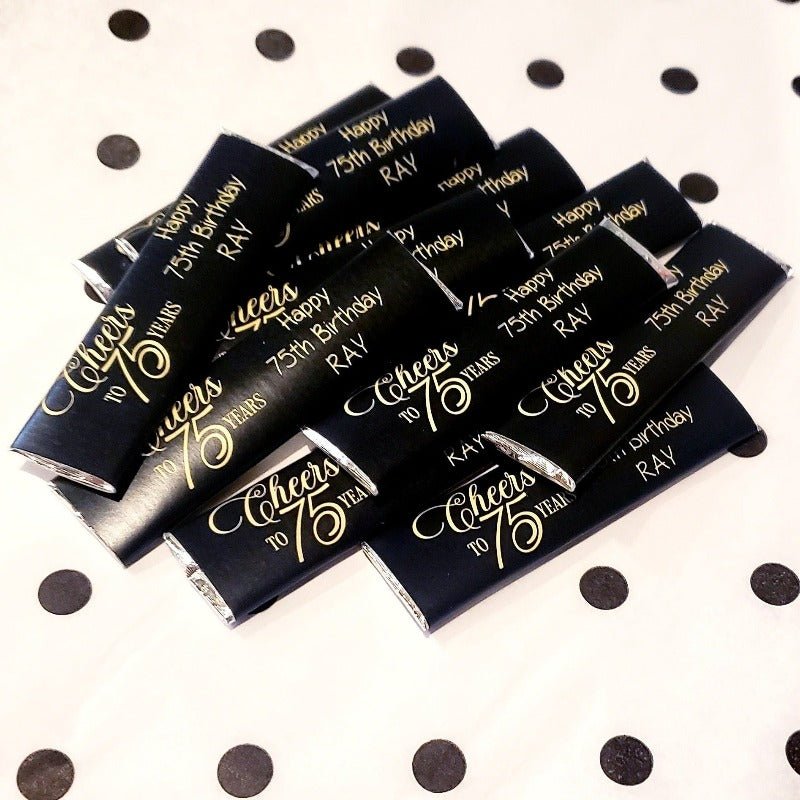 Personalized Black and Gold Birthday Gum Stick Favors - Favors Today