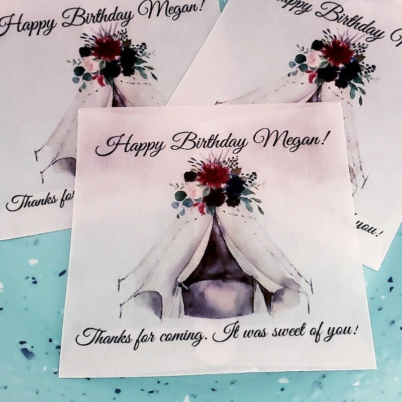 Personalized Boho Chic Glassine Party Favor Bags - Favors Today