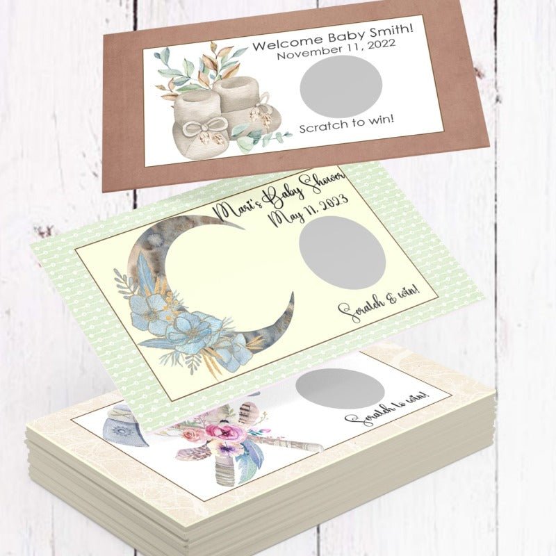 Personalized Boho Chic Scratch Off Game Cards - Favors Today