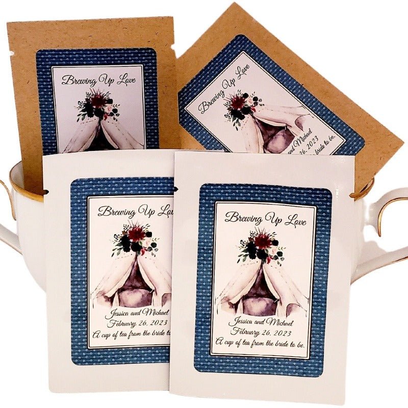 Boho Chic Party Favors Personalized Tea Bag Custom Gift Idea-2