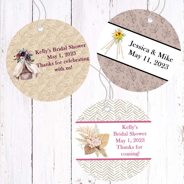 Personalized Boho Chic Thank You Favor Tags - Favors Today
