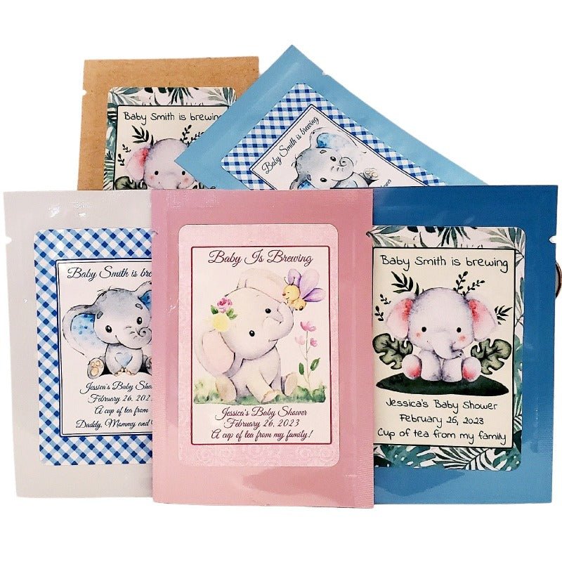 Personalized Boy and Girl Elephant Tea Bag Party Favors - Favors Today