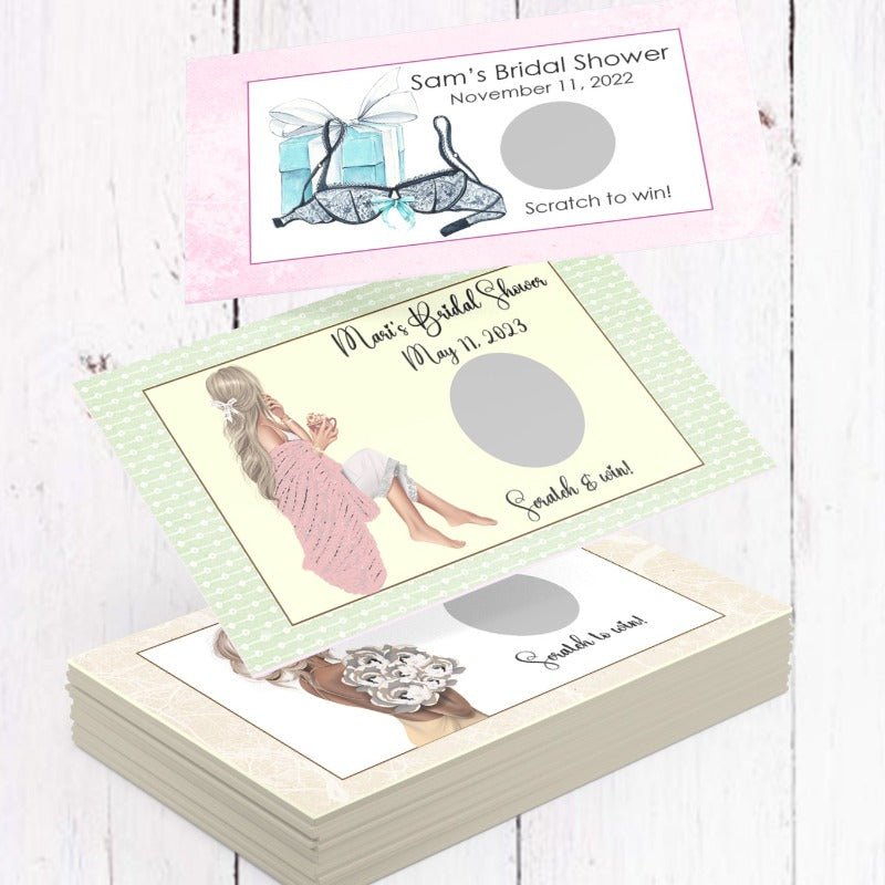 Personalized Bridal Shower Scratch Off Game Cards - Favors Today