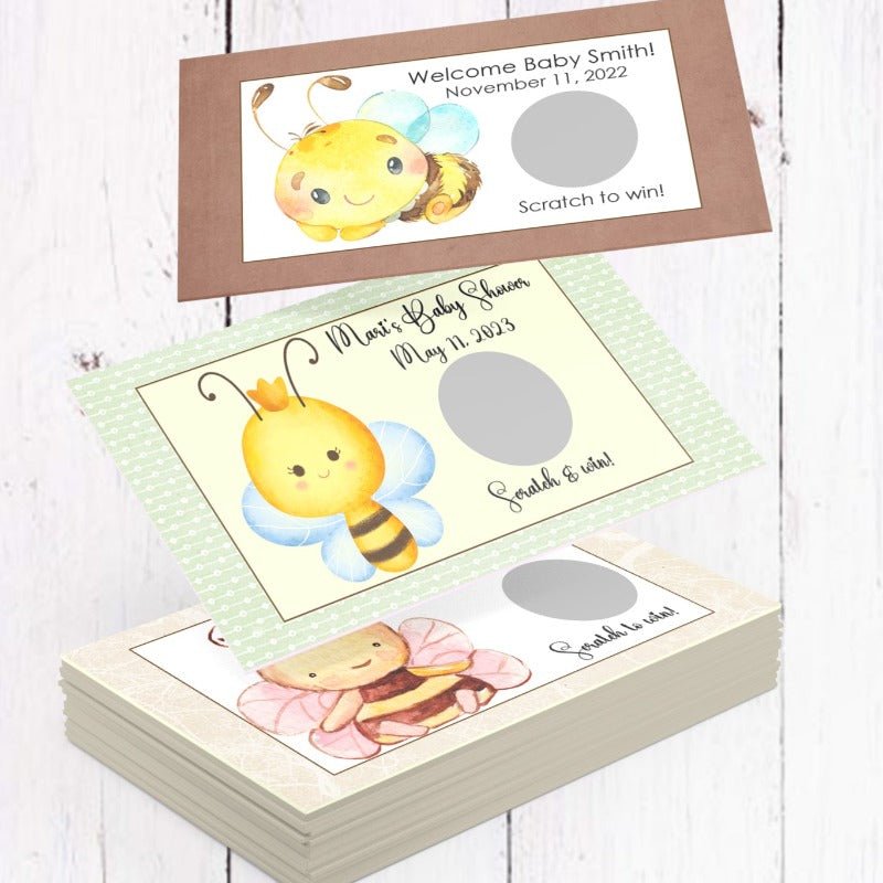 Personalized Bumble Bee Scratch Off Game Cards - Favors Today