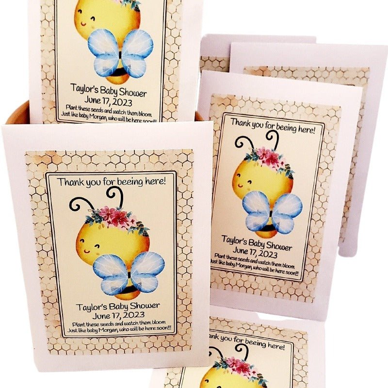 Add Your Sonogram Photo Girl Baby Shower Seed Packet Party Favors