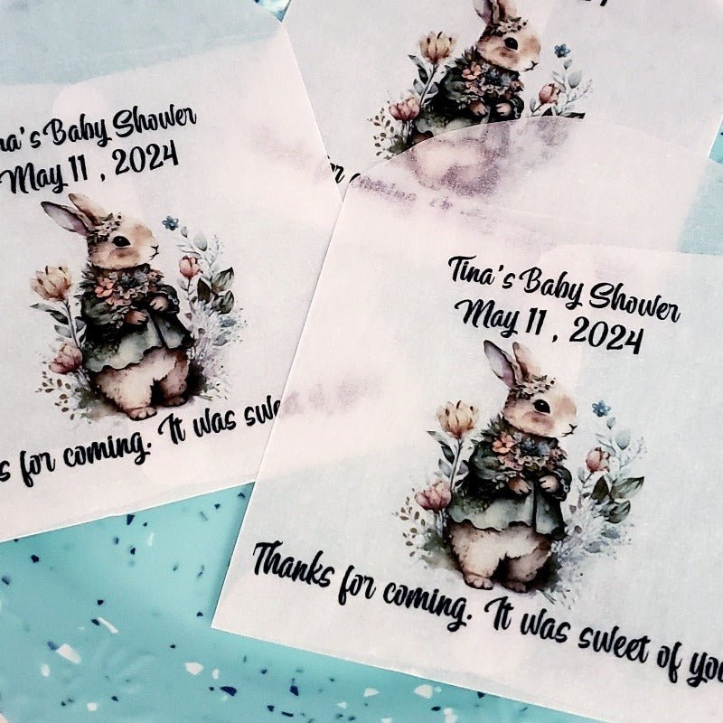 Personalized Bunny Rabbit Glassine Party Favor Bags - Favors Today