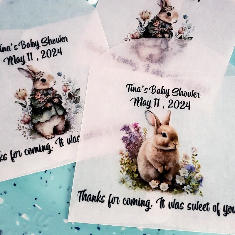 Personalized Bunny Rabbit Glassine Party Favor Bags - Favors Today