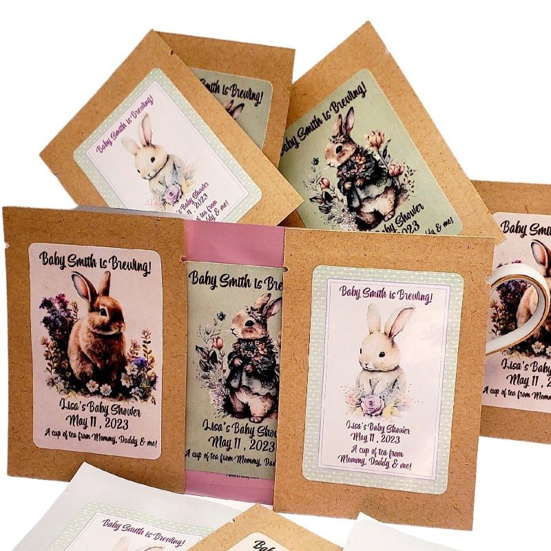 Personalized Bunny Rabbit Tea Bag Party Favors Many Options - Favors Today