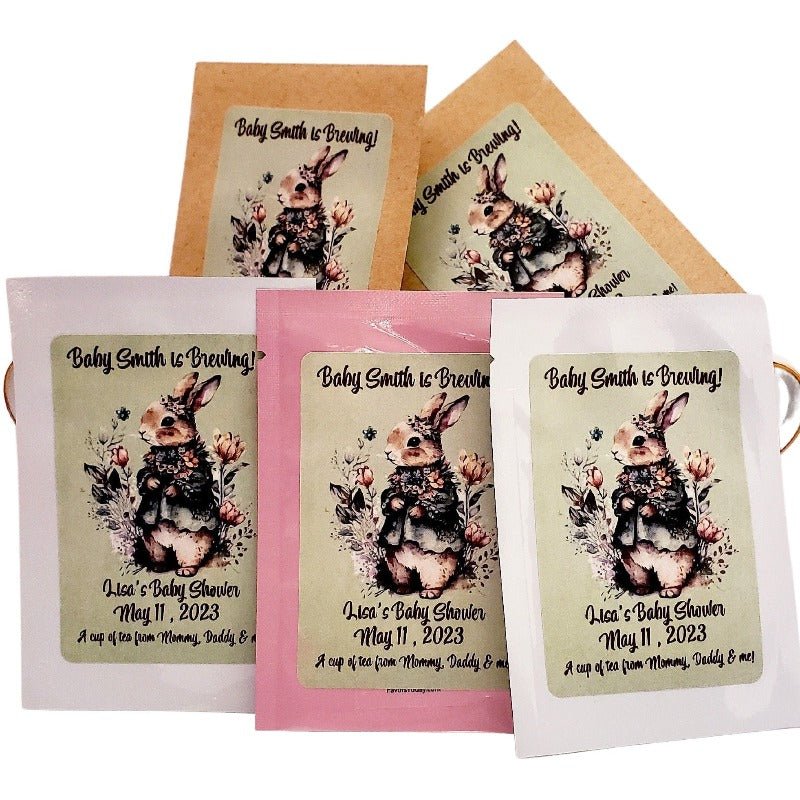 Personalized Bunny Rabbit Tea Bag Party Favors Many Options - Favors Today
