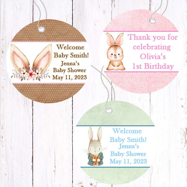 Personalized Bunny Rabbit Thank You Favor Tags - Favors Today