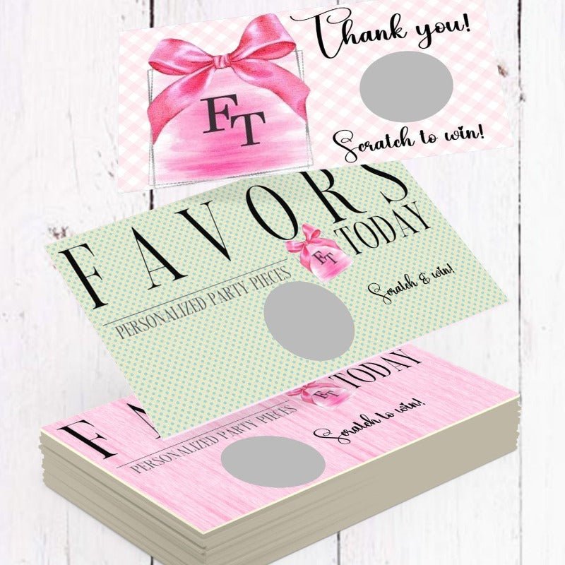 Personalized Business Card Logo Scratch Off Game Cards - Favors Today