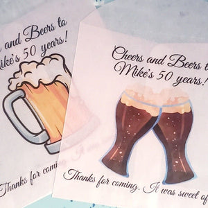 Personalized Cheers and Beers Adult Party Glassine Favor Bags - Favors Today