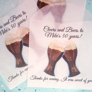 Personalized Cheers and Beers Adult Party Glassine Favor Bags - Favors Today