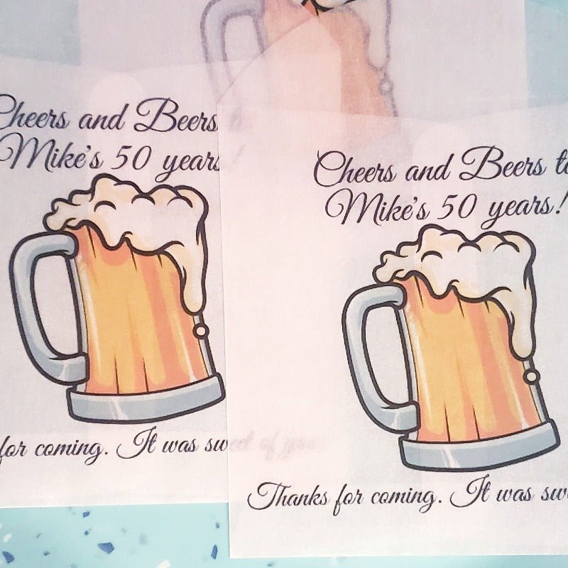 Personalized Cheers and Beers Adult Party Glassine Favor Bags - Favors Today