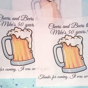 Personalized Cheers and Beers Adult Party Glassine Favor Bags - Favors Today