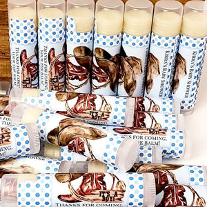 Personalized Cowboy Baby Shower Lip Balm Chap Stick Party Favors - Favors Today