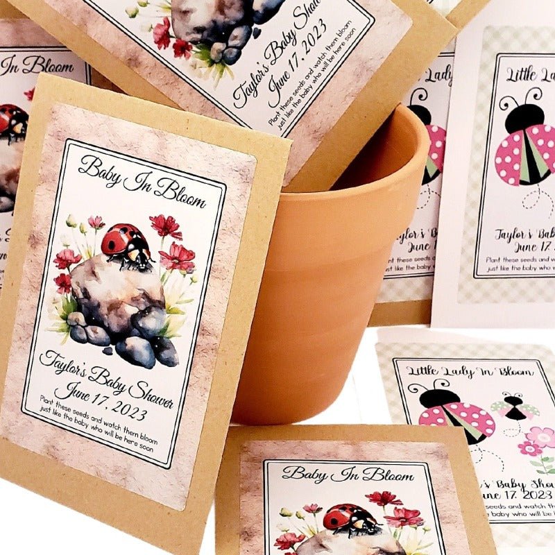 Personalized Cute Bug Ladybug Caterpillar Seed Packet Favors - Favors Today