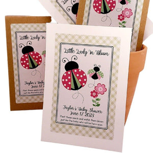 Personalized Cute Bug Ladybug Caterpillar Seed Packet Favors - Favors Today